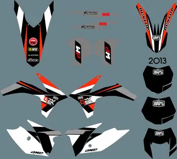 0631 Motocykel Tím Graphic & Prostredí Odtlačkový Stiker Súpravy pre KTM V roku 2012, 2013 a pre XC 2011