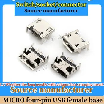 10 all-meď Micro 5P zásuvky, štyri-pin plug 7.2, s dlhými pin, s alebo bez kliešte plug rada, USB žena base pletenie
