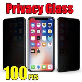 100ks ochrany Osobných údajov Tvrdeného Skla 9H Screen Protector Anti-Spy Glare Fólia Pre iPhone 15 Pro Max 14 Plus 13 Mini 12 11 XS XR X 8 7 SE