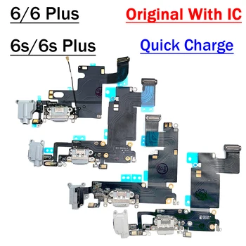 10Pcs/veľa Originálnych Pre Iphone 6s Plus Nabíjačku USB Nabíjanie Doske Konektor Port Flex Kábel S Mikrofónom Pre Iphone 6 6 Plus