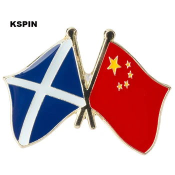 10pcs veľa Škótsko, Čína Priateľstvo Vlajka Odznak Vlajka pin 10pcs veľa XY0089