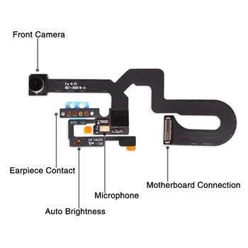 1set vga Kameru Pre iPhone 7 8 Plus Proximity Senzor Svetla Flex Stužkový Kábel +Slúchadlo Reproduktor Kovový Držiak +Skrutky
