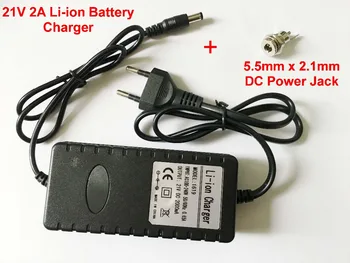 21V 2A 18650 Lítiová Batéria 18V lithium batéria, Nabíjačka DC Napájací Konektor Zásuvka Žena Panel Konektor Prípojného