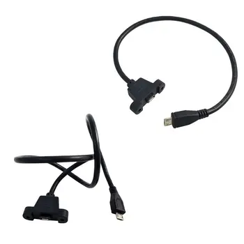 30/50 Micro USB USB2.0 Samec Samica Predlžovací Kábel s Panel Mount Otvor l29k