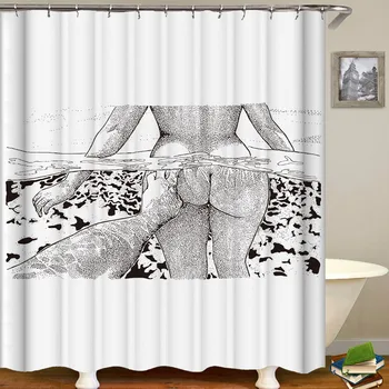 3D Vytlačené Sprchový Záves Kreslený Portrét Zvierat Polyester Textílie Vaňa Opony pre Kúpeľňa Opona a Výzdoba Sprchové Závesy