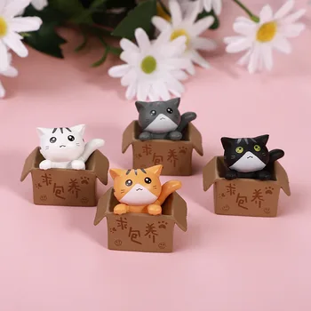 4pcs Kawaii Mini Obal Mačka Ornament DIY Micro Terénne Šťavnaté Črepníkové Záhradníctvo Deco Creative Auto Dekorácie, Hračky Figúrky