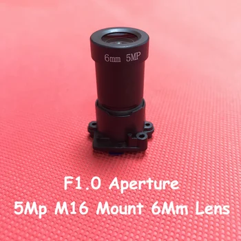 5.0 Megapixelový F1.0 Clony 6 mm Cctv Objektív Pre Imx327 Imx291 Imx307 Ipc Modul 5Mp M16 Mount Pevné Iris Dohľadu Ochrany