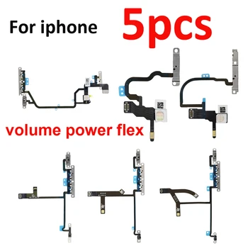 5 ks/veľa Novej Energie, Flex s Kovový Držiak na Opravu Diely Pre iPhone X XR XS XS MAX Mute Prepínač Power Volume Flex