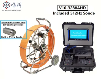 512Hz Sonda 40 mm AHD Samostatne Vyrovnanie Odtoku Inšpekčnej Kamery 10 inch Borescope Fotoaparát 60m 150m hĺbka počítadlo video kamery pre rúry