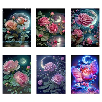 5D DIY Plné Kolo Vŕtačky Diamantové Maľovanie Auta Rose Domáce Dekorácie Umelecké Remeslo 30x40cm