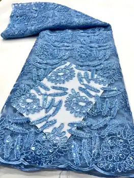 Africké Čipky Textílie 2023 Vysokej Kvality francúzskej Čipky Textílie bluie 3D Flitre Nigérijský Čipky Textílie Na Svadby Šitie