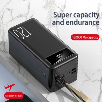 Batterie prenosné 120000mAh, chargeur rapide 50W PD, naliať iPhone 12pro Xiao Huawei