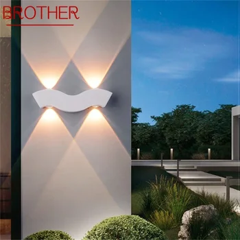 BRAT Vonkajšie Biele Nástenné svietidlo LED Moderný Vodotesný Sconces Lampa pre Domáce Balkón Dekorácie