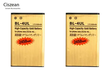 Ciszean 2x 2450mAh BL-4UL / BL 4UL / BL4UL Zlato Náhradné Li-ion Batéria Pre Nokia Asha 225 Asha225 + Kódu Sledovania