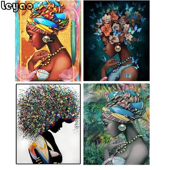 DIY 5D Diamond Maľovanie krásnych afrických žena Cross Stitch Auta Plný Vrták Výšivky Mozaikový Obraz Kamienkami domova