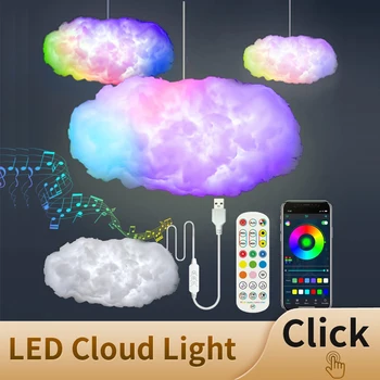 DIY Visí Cloud Svetlo APP Synchronizácie Hudby Novinka 3D RGB Okolitého Svetla Simulácia Mraky Detí Spálňa Decor Lampa