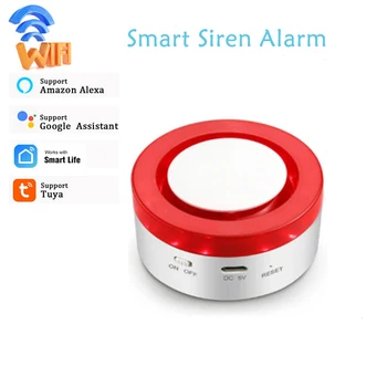 Domácnosti Smart Home Security Protection Blesk Flash Horn Sirény Alarmu s WiFi Tuya App Oznámenia 433MHz Smart Interconnect
