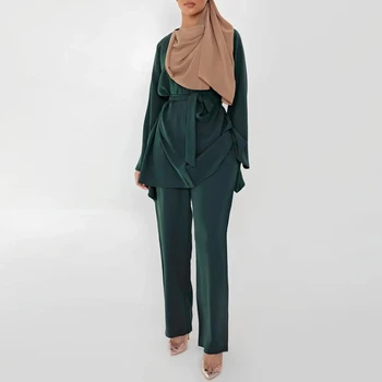Dubaj Abaya Turecko Moslimskou 2 Ks Súpravy Islam Oblečenie Abayas pre Ženy Župan Femme De Moda Musulman Komplety Modlitba Odev