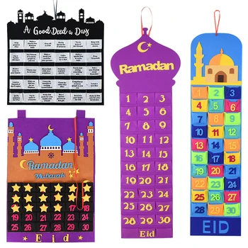 Eid Mubarak urob si sám Cítil, Kalendár, Časovač Ramadánu Dekorácie Diy Samolepky na Stenu Kareem Islam Moslimská Strana navrhne Eid Al-fitr