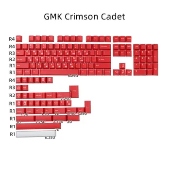 GMK Crimson Kadet PBT Keycap Cherry Profil Sublimačná 142 Tlačidlo Červené Sady ISO Zadajte 1.75 u 2u Shift Pre Mechancal Klávesnice