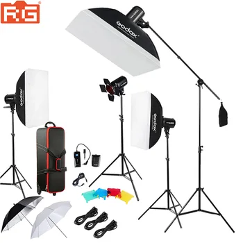 Godox E300-D Profesionálnej Fotografie Photo Studio Speedlite Osvetlenie Lampa 4 * 300W Studio Flash Strobe Light Kit Set+