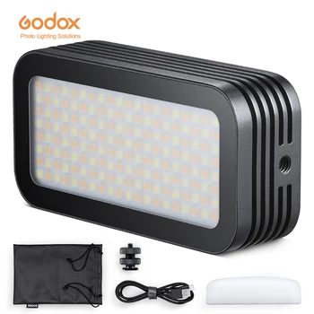 Godox WL8P Vodotesný LED Video Svetlo, 2700k-8500k Farba Upraviť 2900mAh 96 CRI 97TLCI APP Control pre Sony Canon DSLR Flash