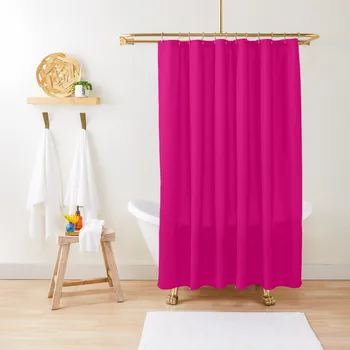 Hot Pink Fuchsia Farbou Interiéru Sprchový Záves Kúpeľňa So Sprchou Transparentné Kúpeľňa So Sprchovým Kútom
