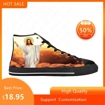 Ježiš Kristus Kresťan, Kríž, Pane, Vieru, Náboženstvo Bežné Látkové Topánky Vysokej Top Pohodlné, Priedušné 3D Tlač Muži Ženy Tenisky