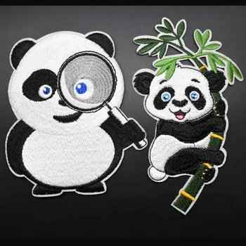 Karikatúra Super Krásne Veľké Plnej Veľkosti Výšivky Panda Zvierat Žehlička Na Vyšívané Šaty Opráv Oblečenie Nálepky Veľkoobchod