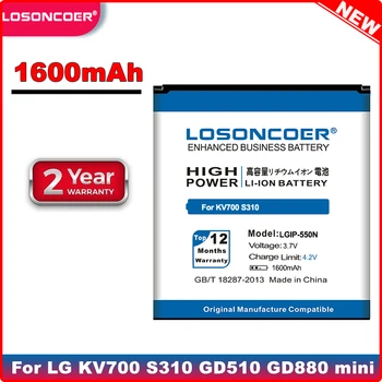 LOSONCOER 1600mAh LGIP-550N Batéria pre LG KV700 S310 GD510 GD880 Mini Batéria