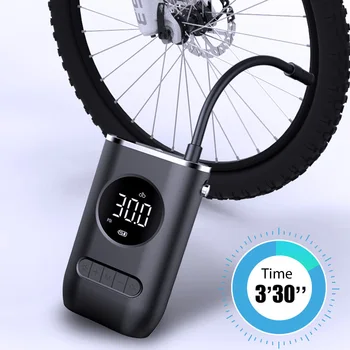 Mini 150PSI Elektrický Bicykel Čerpadlo Digitálny Displej 4000mAh Pneumatiky Nafukovacím Handheld s 4 Trysky LED Osvetlenie Funkcie pre Bicykle