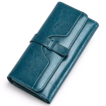 Módne Luxusné dámske Originálne Kožené Peňaženky, dámske Dlhé Anti-theft RFID Peňaženky, Kreditné Karty Držiteľ Ženy Spojka