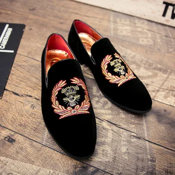 Nové Luxusné pánske Loafer Black Ručné Výšivky Matné Moccasin Obuvi Kryt Nohy Spoločenské Šaty, Topánky Doprava Zadarmo