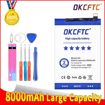 OKCFTC Originálne Batérie Pre Oukitel K6 8000mAh Mobilný Telefón+Darček Nástroje