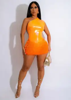 Orange Kombinézu Perie Sukne Ženy Sexy Dve Kus Nastaviť Nočný Klub Narodeninovej Party Šaty, Obleky Ženské Módne Oblečenie