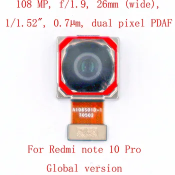 Originálne Zadné Hlavné vga Kameru pre Redmi poznámka 10 pro 4G Globálne Veľkého Hlavného zozadu Modul Kamery Flex Kábel s 108 MP Pixelov