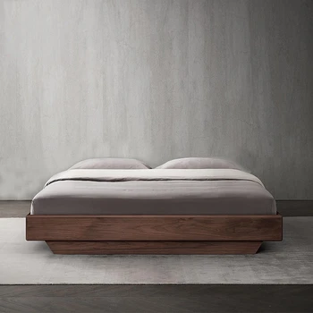 Prispôsobenie New Nordic plný masívneho dreva posteľ black walnut č čelo čerešňa dub tlak vzduchu box úložný posteľ tatami na mieru