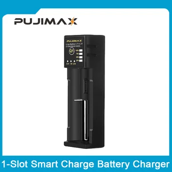 PUJIMAX 1-Slot Smart 18650 Nabíjanie Batérie Pomocou Nabíjacieho Kábla Pre 18650 26650 21700 18350 3,7 V 4.2 V, Li-ion Nabíjateľná Batéria