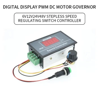 PWM Regulátora Otáčok DC 6V-60V 30A Digitálny LED Displej Nastaviteľný 0-100% 6V alebo 12V 24V 36V 48V Kontroly Potenciometer Spínač Motora