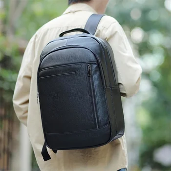 Pánske batoh kožené veľkú kapacitu business voľný čas cestovanie počítač batoh módny trend prvá vrstva cowhide školské tašky muž