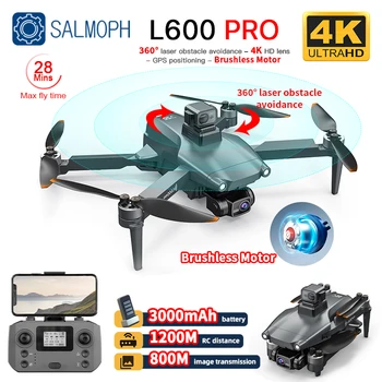 SALMOPH L600 PRO Drone 4K Profesionálne HD Dual Camera Prekážkou Vyhýbanie Striedavé 5G WIFI Quadcopter FPV GPS Dron VS L900 PRÓZA