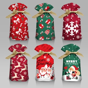 Santa Darček Taška Candy Bag Snowflake Ostrý Šnúrkou Taška Vianočné Dekorácie pre Domov Nový Rok Darčeky 10Pcs/Veľa