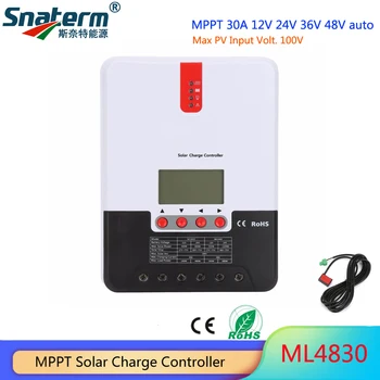 SRNE ML4830 30A 12V24V/36V/48V Auto MPPT Solárny Regulátor Nabíjania pre lítiové batérie solárne PV regulátor alebo Nabíjačku s BT-1