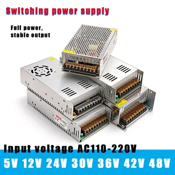 Switching Power Supply Light Transformer AC100-240V-DC5-48V Zdroj Adaptér SMPS Pre LED Pásy CCTV Napätia Prevodník
