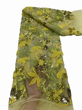 Tylu čipky sequin oka výšivky, Európskej a Americkej elegantný retro dámy cheongsam šaty textílie 5 metrov