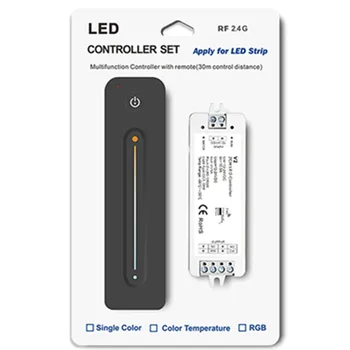 V2+R12 LED RF Farebná Teplota Bezdrôtový Diaľkový ovládač LED Pásky Svetlo CCT Radič pre LED Dvojité Svetlo