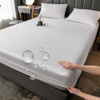 WASART Nepremokavé matrac, chránič na pokrytie biela posteľ list, pár 2 osoby elastické vybavené list štýl ochrany pad kráľ veľkosť