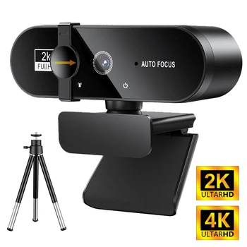 Webcam 4K 2K Web Cam Webcan 1080P Webkamera S Mikrofónom Statív automatické Zaostrovanie Mini Usb Fotoaparátu K Počítaču Full Hd Pre PC, Mac Notebook