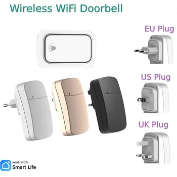  WiFi Bezdrôtový Zvonček Smart Home Zvonček Žiadna Batéria Vyžaduje Nepremokavé Vonkajšie pre Domácnosť Bezpečnosti EU/UK/US Konektor