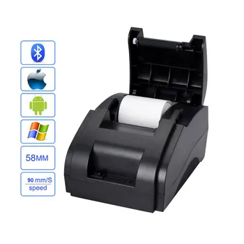 Xprinter Značky XP-58IIH 90 MM/S Tepelným Príjem/Bill Tlačiareň S rozhraním Bluetooth +USB Tlač 58MM Šírka Papiera